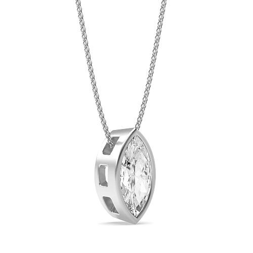 Bezel Setting Marquise Classic Pendant Necklaces