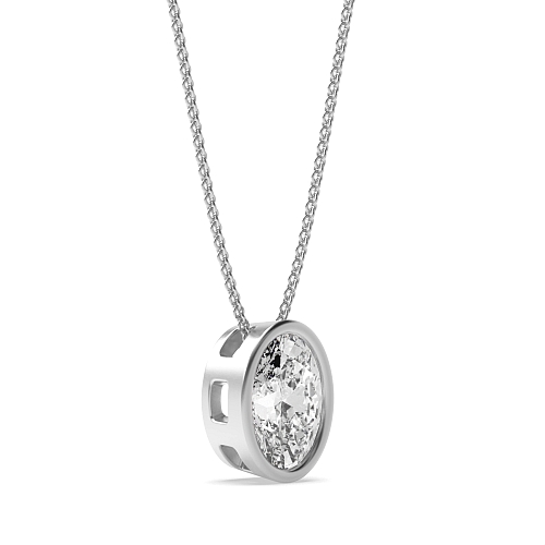 Bezel Setting Oval Classic Pendant Necklaces