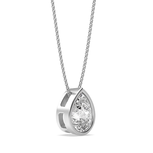 Prong Pear Classic Pendant Necklaces
