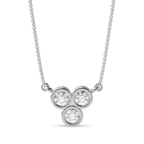 Pave Setting Round Aurumstud Pendant Necklaces