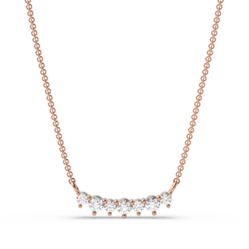 Pave Setting Round Rose Gold Spark Delicate Pendant Necklaces