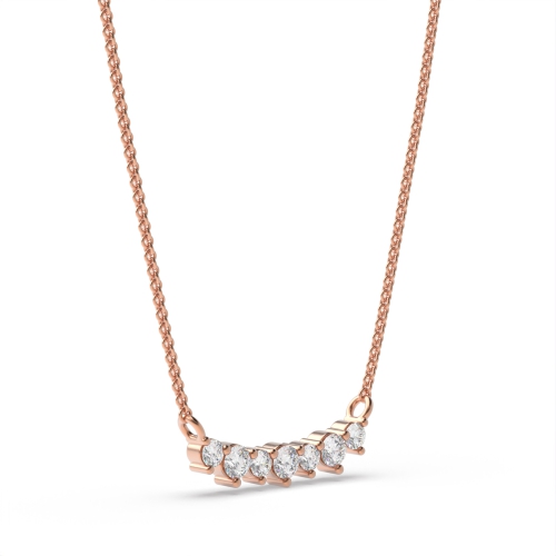 Pave Setting Round Rose Gold Spark Delicate Pendant Necklaces