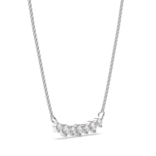 Pave Setting Round Silver Spark Pendant Necklaces