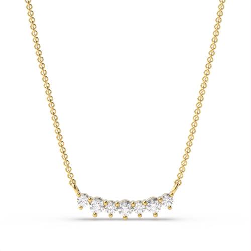 Pave Setting Round Yellow Gold Spark Pendant Necklaces
