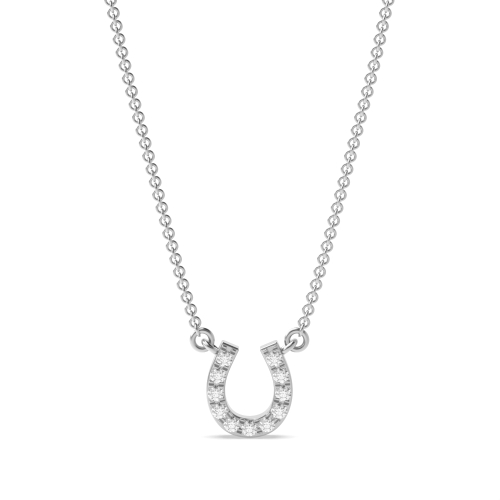 Pave Setting Round Horse Shoe Designer Pendant Necklace