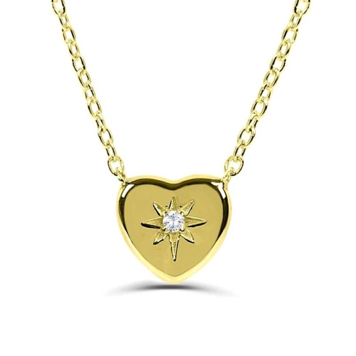 0.05Ct Heart Diamond Solitaire Pendant Necklace for Women (8X7Mm)