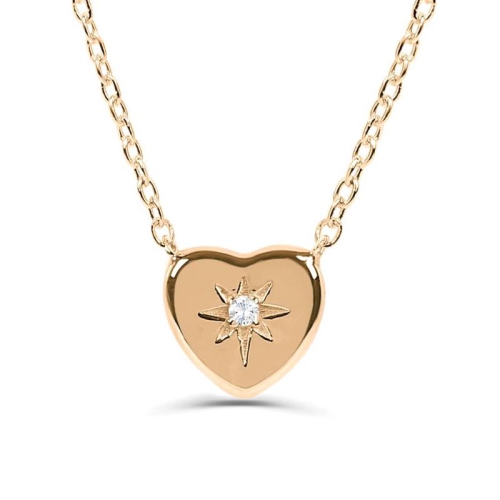 Pave Setting Round Rose Gold Polish Delicate Pendant Necklaces