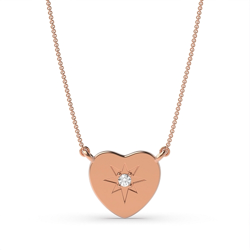 Pave Setting Round Rose Gold Polish Delicate Pendant Necklaces