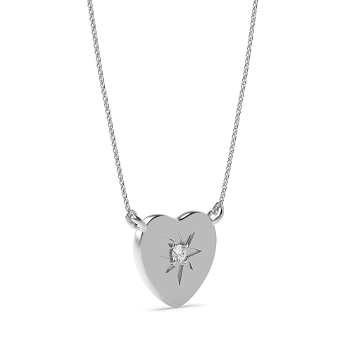 Pave Setting Round Polish Designer Pendant Necklaces