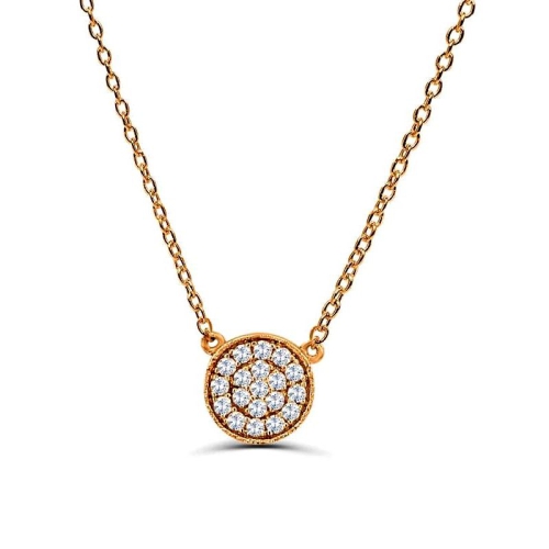 0.2Ct Circle Diamond Necklace Pendant For Women (7.5X7.5Mm)