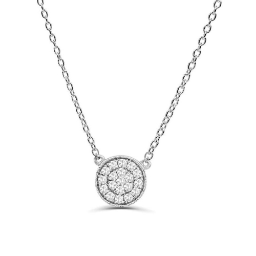 0.2Ct Circle Diamond Necklace Pendant for Women (7.5X7.5Mm)