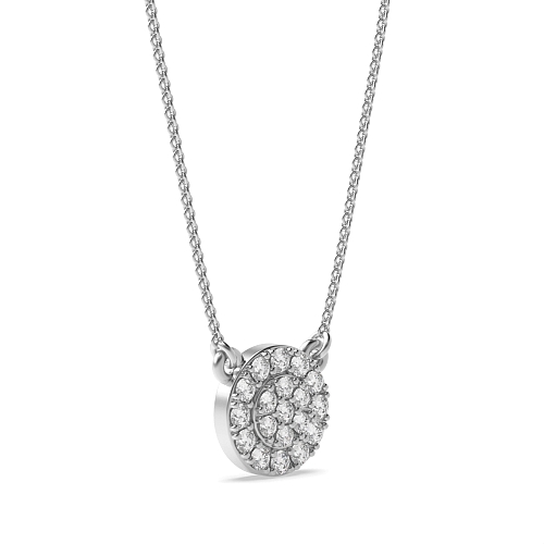 Pave Setting Round 7.5x7.5mm Lab Grown Diamond Pendant Necklaces