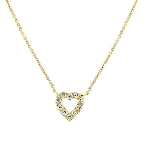 0.1Ct Heart Shape Diamond Necklace Pendant For Women (6X6Mm)