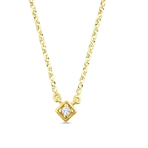 0.03Ct Diamond Solitaire Pendant Necklace for Women (5X5Mm)