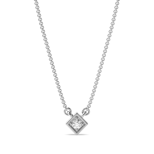 Pave Setting Round 5x5mm Naturally Mined Diamond Pendant Necklaces