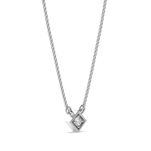 Pave Setting Round 5x5mm Naturally Mined Diamond Pendant Necklaces