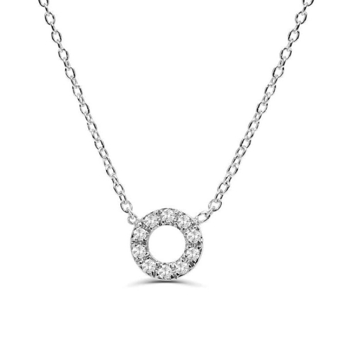 0.1Ct Circle Lab Grown Diamond Necklace Pendant for Women (7X7Mm)