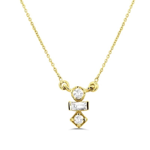 0.15Ct Stack Diamond Necklace Pendant for Women (6X2.75Mm)