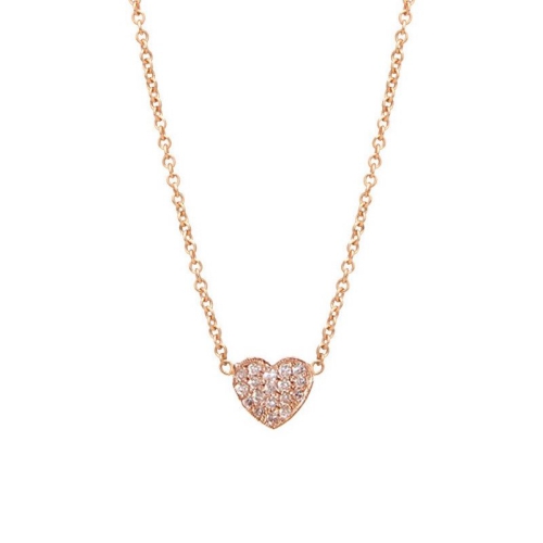 0.1Ct Solid Heart Shape Diamond Necklace Pendant for Women (6X6Mm)