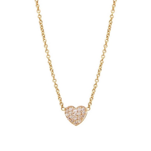 Pave Setting Round Yellow Gold Cluster Pendant Necklaces