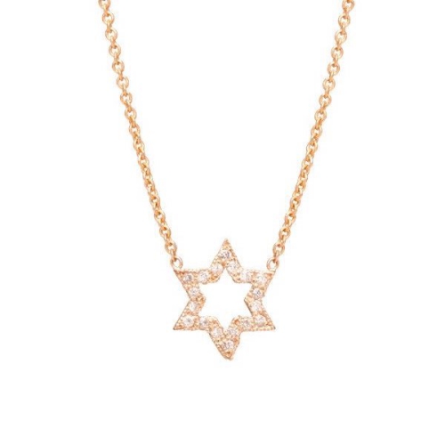 0.1Ct Star Shape Diamond Necklace Pendant For Women (6X6Mm)