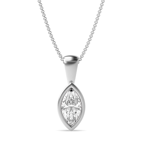 Bezel Setting Marquise Solid bale Pendant Necklaces