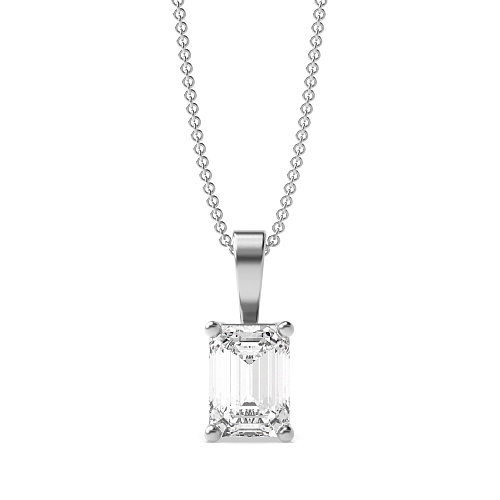 6 Prong Emerald Solid bale Pendant Necklaces