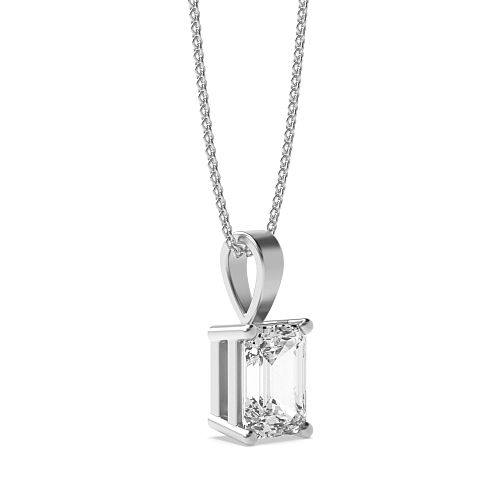 6 Prong Emerald Solid bale Pendant Necklaces