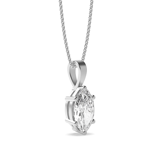 6 Prong Marquise Solid bale Pendant Necklaces