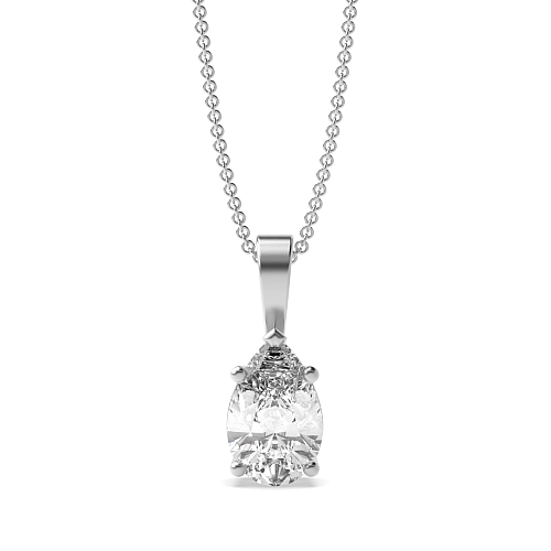 Prong Pear Solid bale Pendant Necklaces