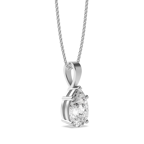 Prong Pear Solid bale Pendant Necklaces