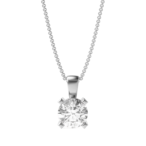 5 carat  4 Prong Round Square Lab Grown Diamond Pendant Necklaces