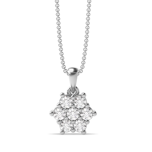 4 Prong Round Star Pendant Necklaces