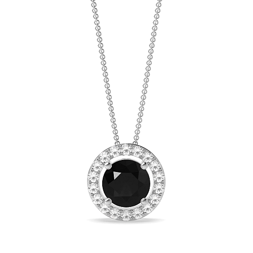 4 Prong Sliding Black Diamond Pendant Necklaces