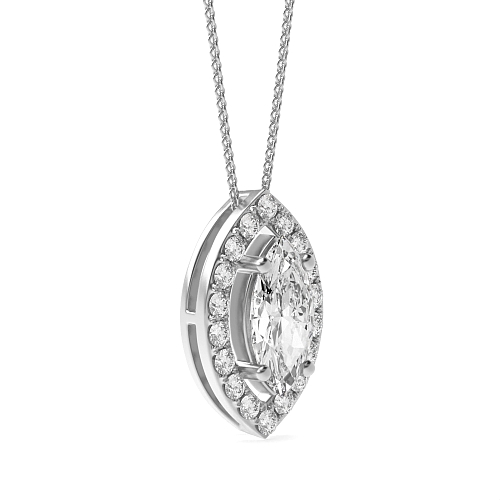 4 Prong Marquise Sliding Pendant Necklaces