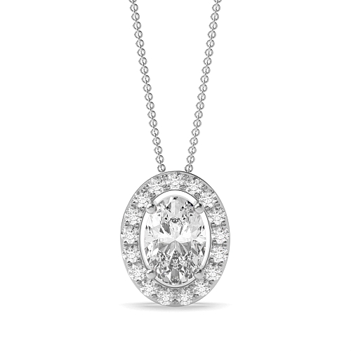 4 Prong Oval Sliding Pendant Necklaces
