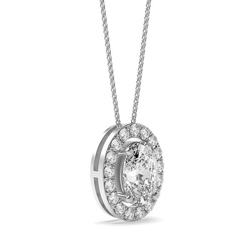 4 Prong Oval Sliding Pendant Necklaces