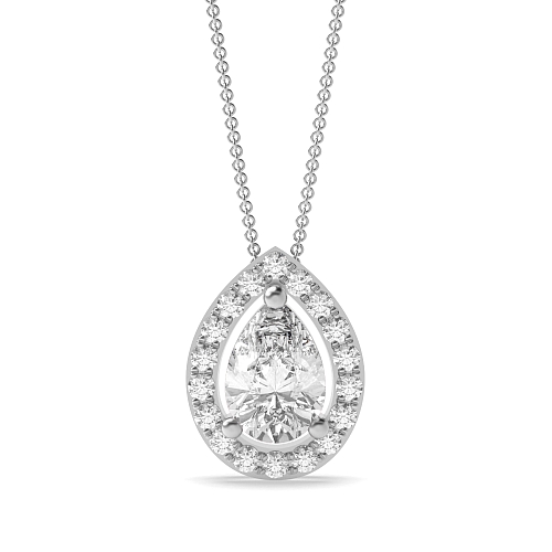 Prong Pear Sliding Pendant Necklaces