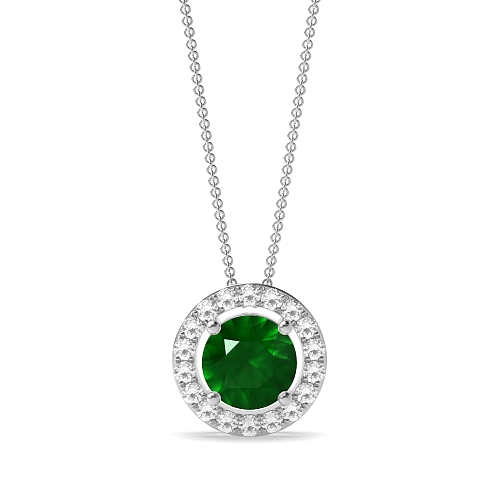 4 Prong Sliding Emerald Pendant Necklaces