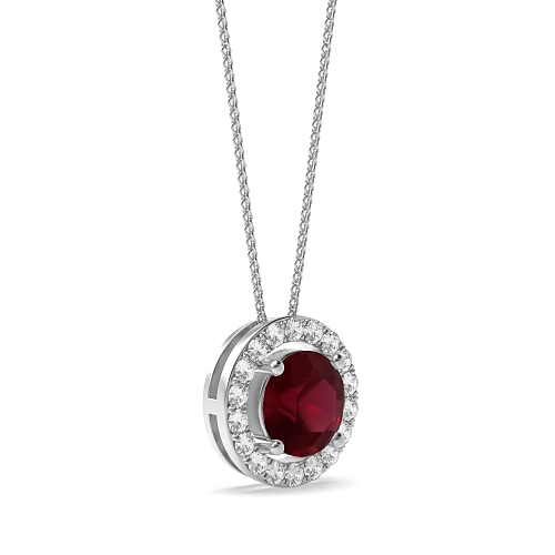 4 Prong Sliding Ruby Pendant Necklaces