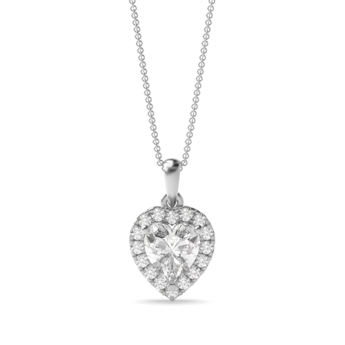 Dangling Halo Heart Shape Halo Diamond Necklace