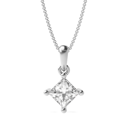 5 carat  4 Prong Princess Solstice Lab Grown Diamond Pendant Necklaces