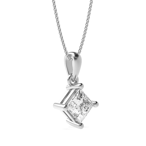 5 carat  4 Prong Princess Solstice Lab Grown Diamond Pendant Necklaces