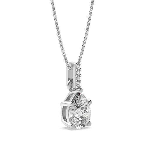 Prong Pear Dangling Pendant Necklaces