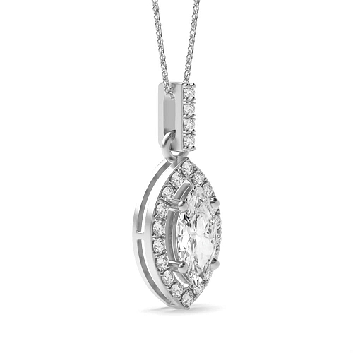 4 Prong Marquise Dangling Pendant Necklaces