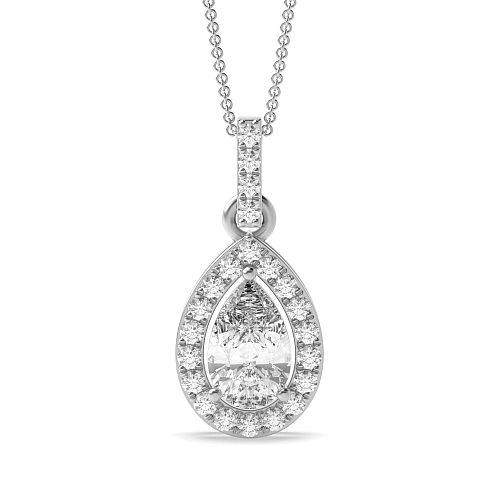 Prong Pear Dangling Pendant Necklaces