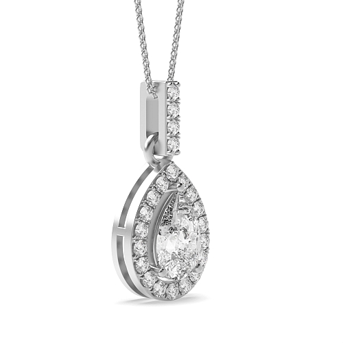 Prong Pear Dangling Pendant Necklaces