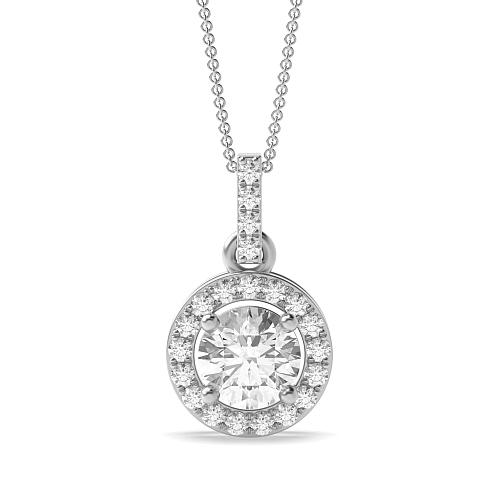 4 Prong Round Dangling Pendant Necklaces