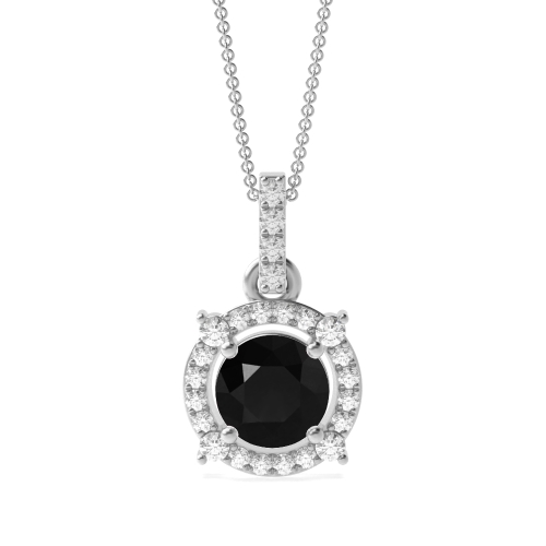 Buy Designer Halo Round Shape Halo Diamond Necklace - Abelini