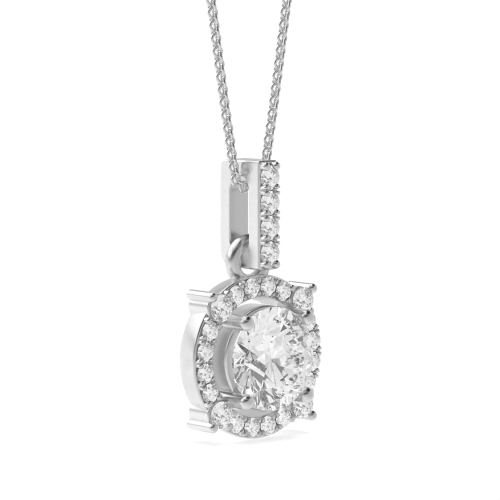 4 Prong Round Gleam Pendant Necklaces